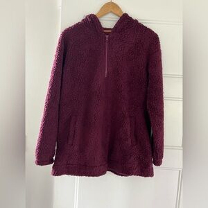 Koolaburra by UGG Brushed Back Sherpa  Hoodie Pullover Fig Large